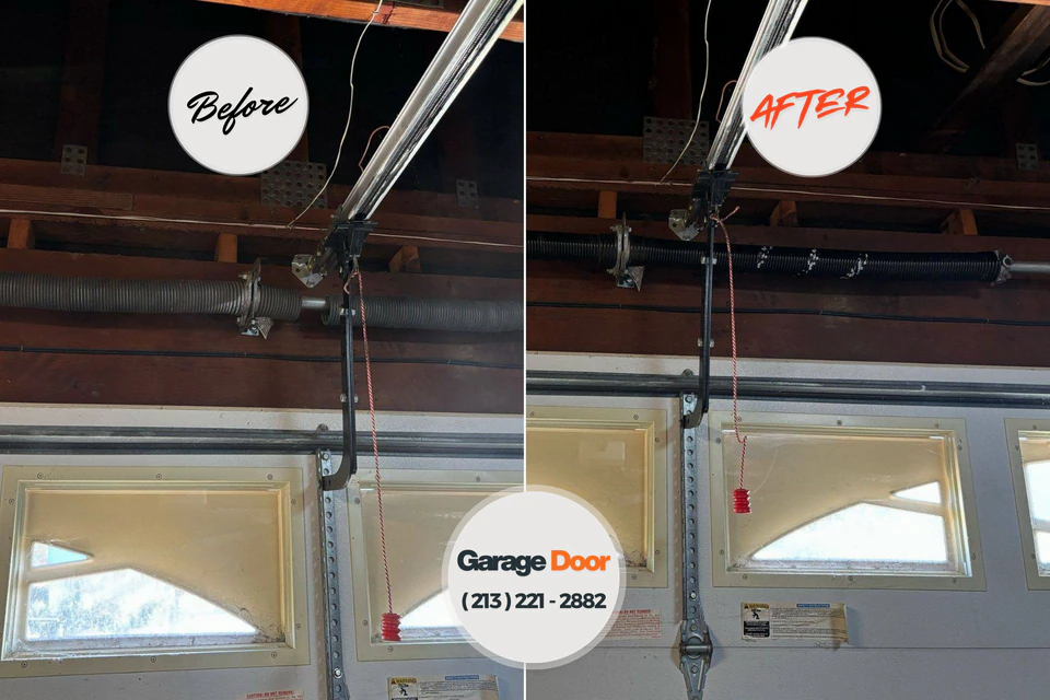 Before and after: garage door repair Burnham, PA